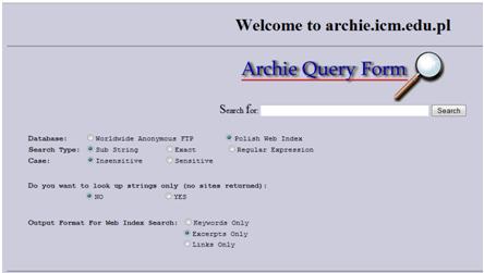 Archie search query form