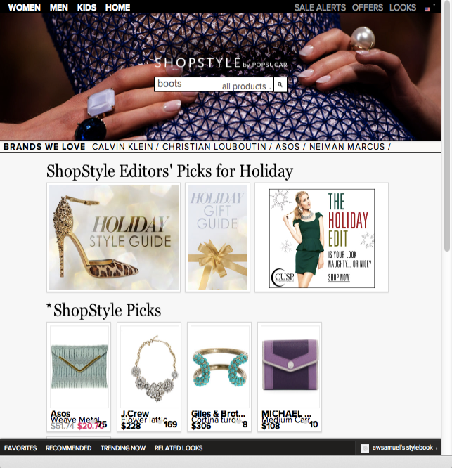 ShopStyle main page
